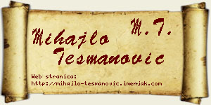 Mihajlo Tešmanović vizit kartica